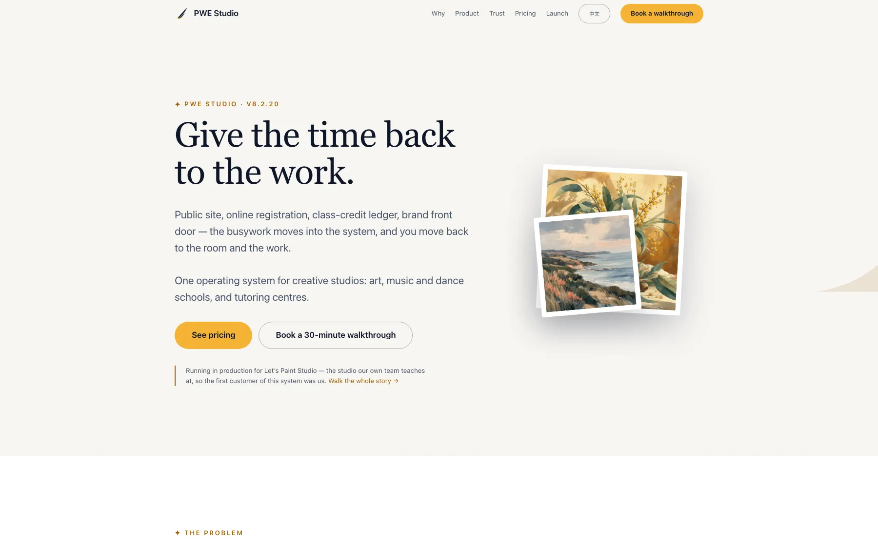 Product site, home