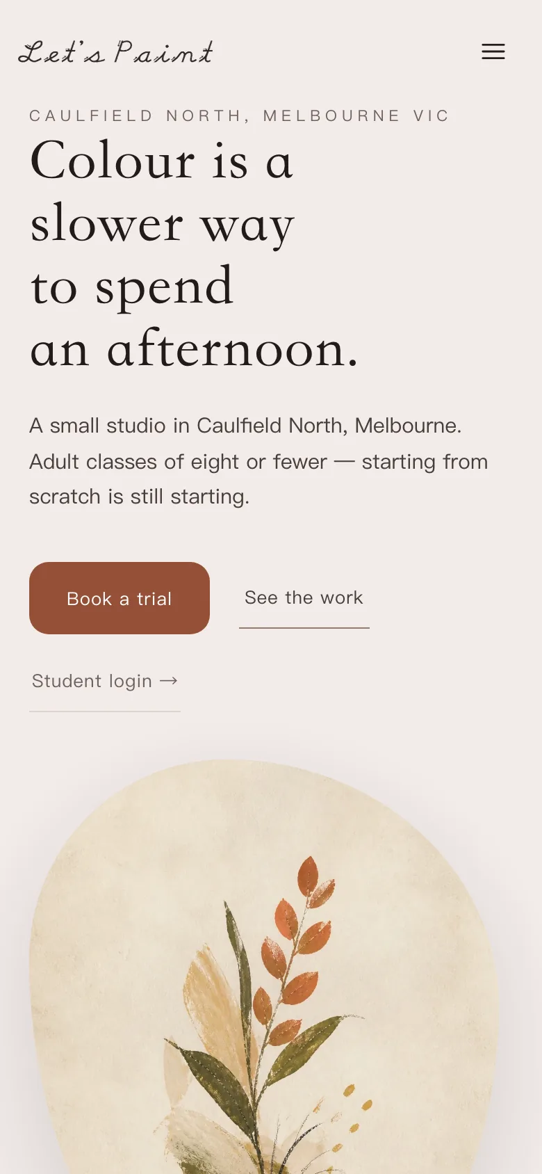 The student area lookup form on a phone